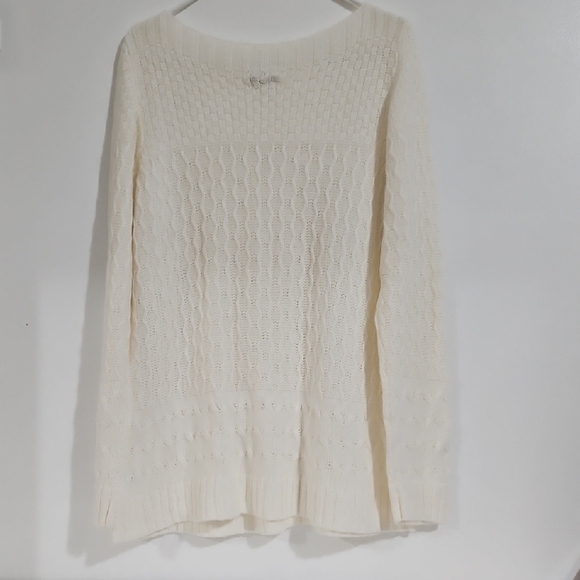 Women's Croft & Barrow Cream Textured Knit Sweater - Picture 4 of 9